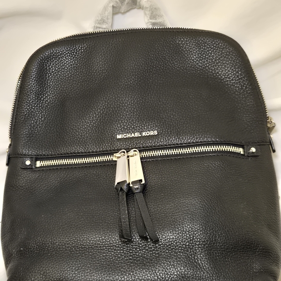 Michael Kors Pebbled Black Backpack - Picture 1 of 7